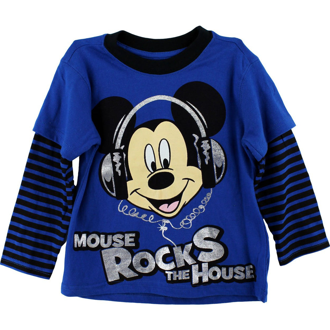 Disney Mickey Mouse Boys Mouse Rocks The House Layered T-Shirt 2T-4T (3T)