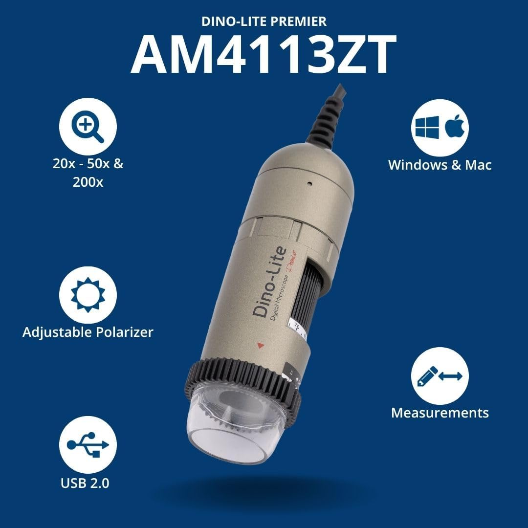 Dino-Lite AM4113ZT Kalibrierte Messungen, zusammengesetzt/Plastik [1,3 MP MT MS PZ], [1,3 MP MT MS P