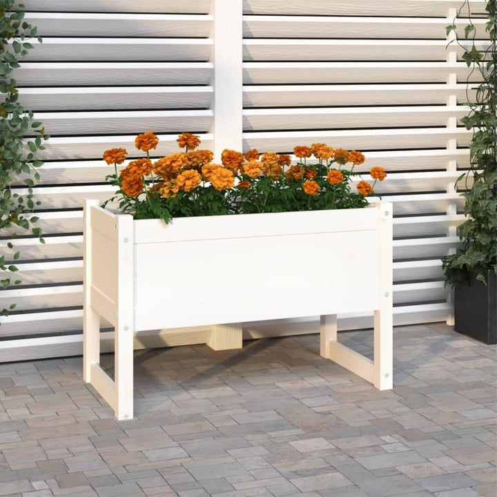 homiuse Pflanzkübel Weiss 78x40x52 cm Massivholz KieferHochbeet Blumentopf Gross PflanzküBel Gross A