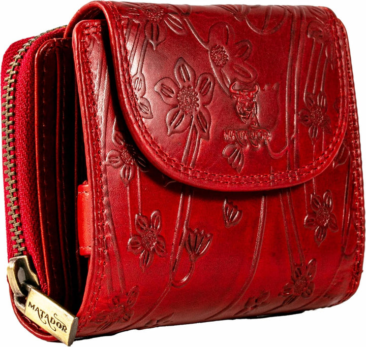 MATADOR |SARAGOSSA| RFID Blocker Leder Portemonnaie Damen| Geldbeutel Portmonee Damen mit Geschenk B