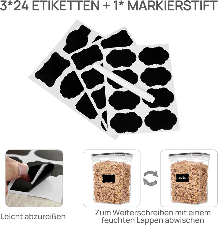 Vtopmart Vorratsdosen mit Deckel Luftdicht, Set mit 32 Vorratsbehälter, BPA-frei, Küchen Aufbewahrun
