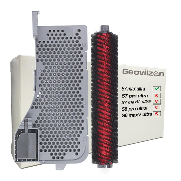 Geoviizon Wartungsbürste & Wasserfilter Assembly Zubehör Kompatibel mit Roborock S7 Max Ultra Vollst