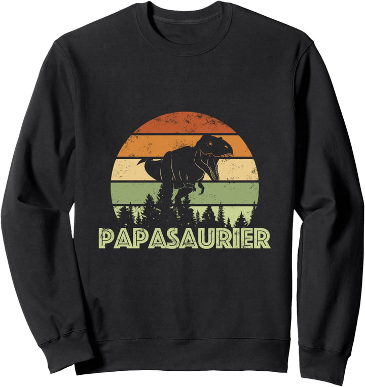 Vater Sohn Papa Spruch Geschenk Papasaurus Geburtstag Dino Sweatshirt