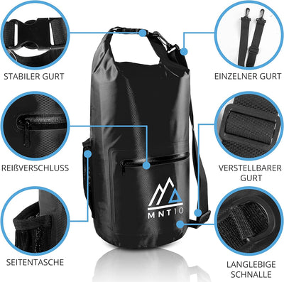 MNT10 Dry Bag Packsack wasserdicht mit Tragegurt I Dry Bags Waterproof in 10l oder 20l I Wasserfeste