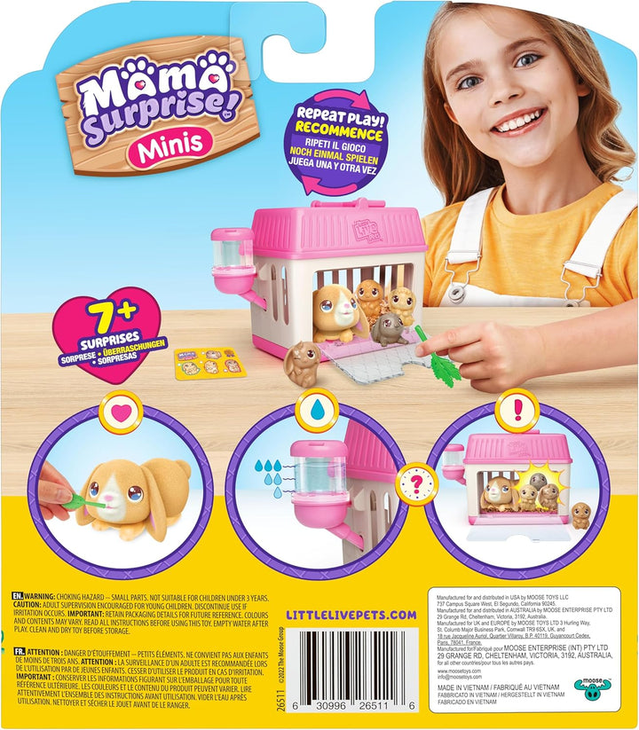 Little Live Pets Mama Surprise Mini Hasen-Spielset Lil' Bunny; die Hasen-Mama bekommt 2,3 oder 4 Bab
