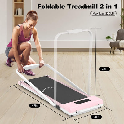 bigzzia Laufband mit Klappbarer Griifstange - Walking Pad Laufbänder Untertisch Laufgerät Elektrisch