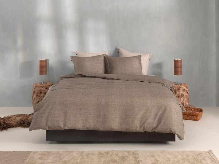 Zohome Lino Bettbezug - 135x200-220 cm – Baumwolle – Hochwertige Bettwäsche mit Uni Motiv – Weich, A