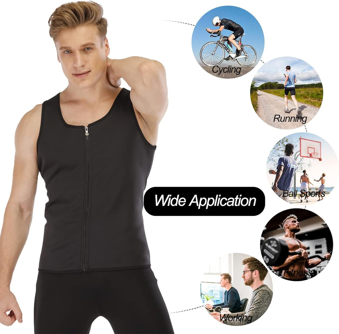 FEimaX Herren Sauna Schweiss Weste Taille Trainer Fitness Abnehmen Shapewear Trainingsanzug Schwitzw