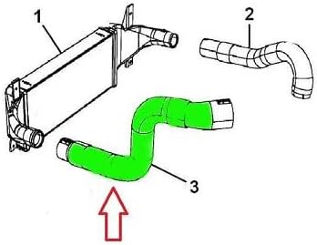 Turboschlauch Ladeluftschlauch Kompatibel mit Jeep Wrangler 2.8 CRD Cherokee 2.8 CRD / 4x4 38919D, 5