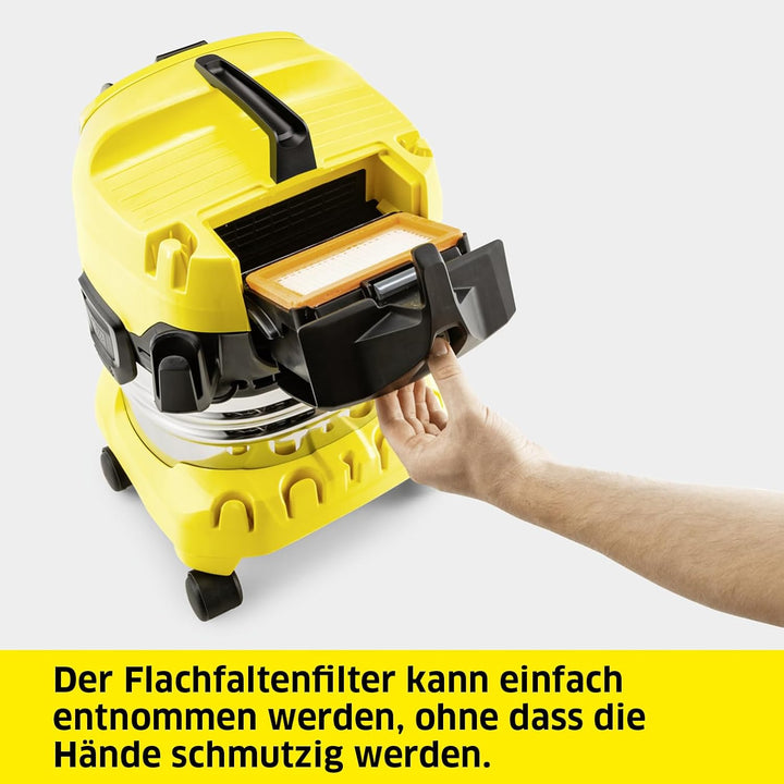 Kärcher WD 4 P S V-20/5/22 Nass-& Trockensauger, 20 l Edelstahlbehälter, 1000 W, 5 m Kabel, 2,2 m Sa