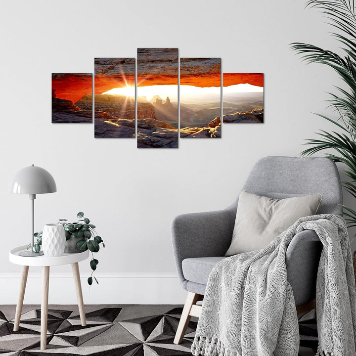 Runa Art Wandbilder Grand Canyon 5 Teilig Bild auf Vlies Leinwand Deko Wohnzimmer Schlafzimmer Lands