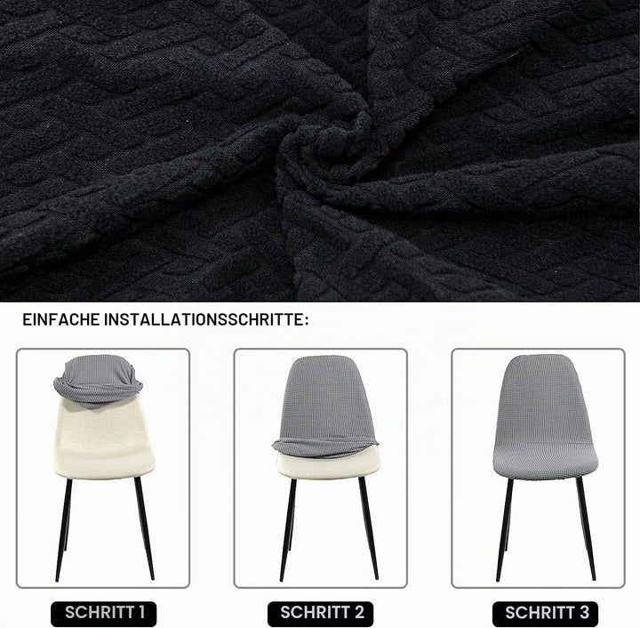 Stuhlhussen 4er Esszimmer Strech Stuhlhussen für Esszimmerstühle Universal Waschbar Bezug Stuhlhusse