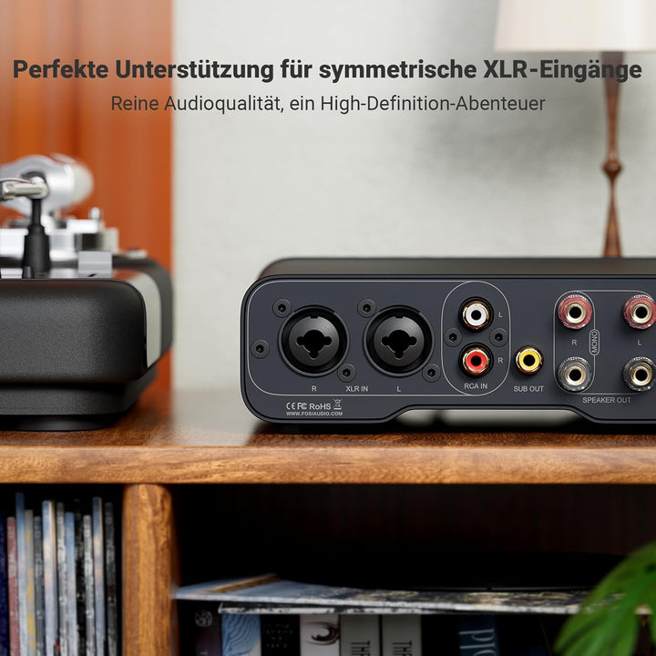 Fosi Audio ZA3 Stereo/Mono HiFi Verstärker mit TPA3255 Chips, Ausgewogenen XLR-RCA-Eingängen und 12V