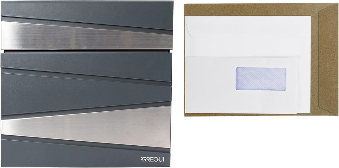ARREGUI Armor E6905 Designer Briefkasten aus Verzinktem Stahl mit Zeitungsrolle, Postkasten + Zeitun