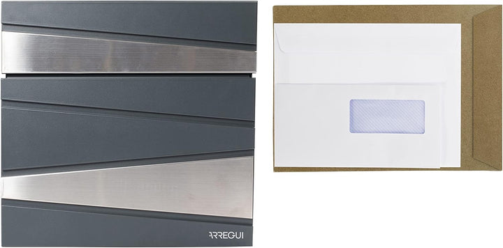 ARREGUI Armor E6905 Designer Briefkasten aus Verzinktem Stahl mit Zeitungsrolle, Postkasten + Zeitun