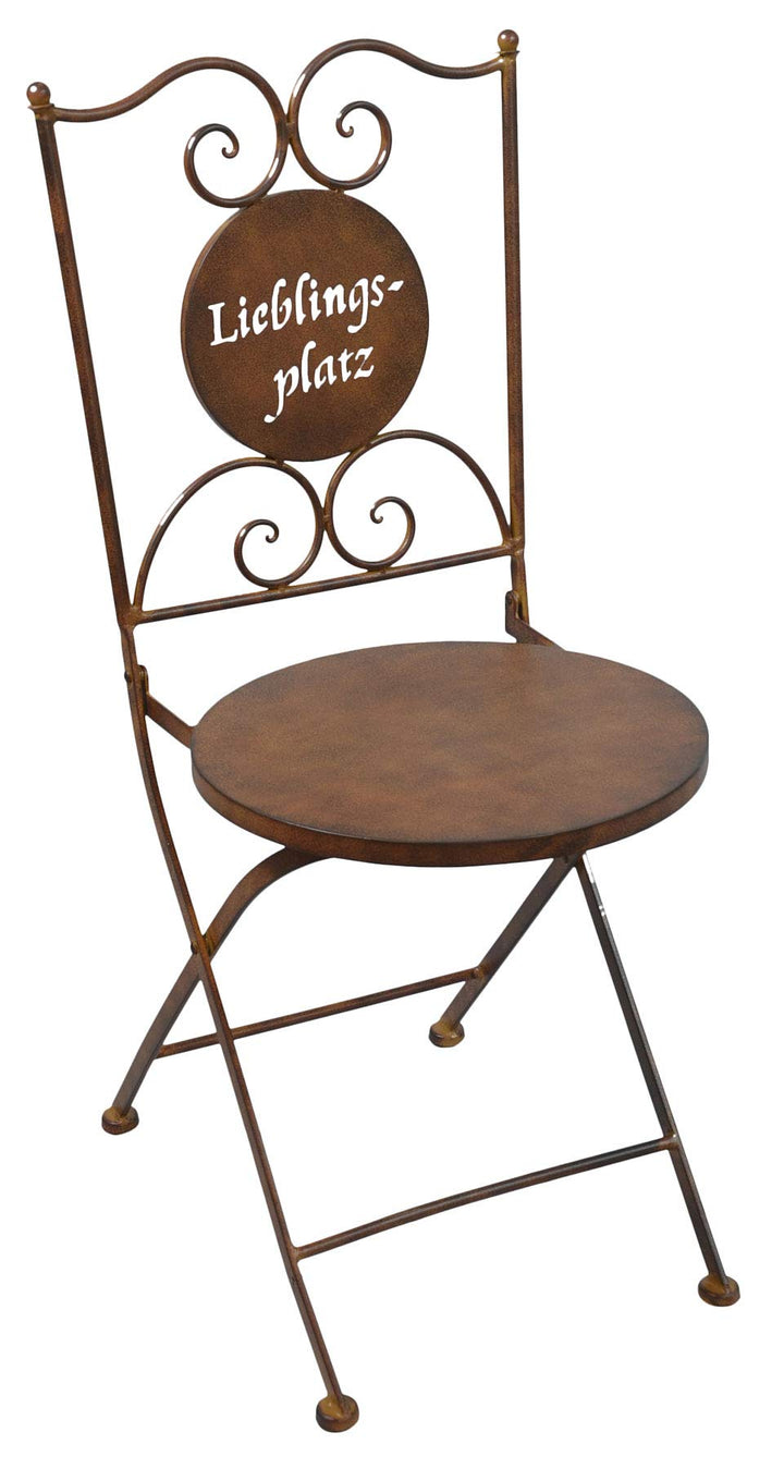 levandeo Stuhl Gartenstuhl H89cm Klappstuhl Rost Garten-Deko Rostdeko Lieblingsplatz Braun Antik Ede