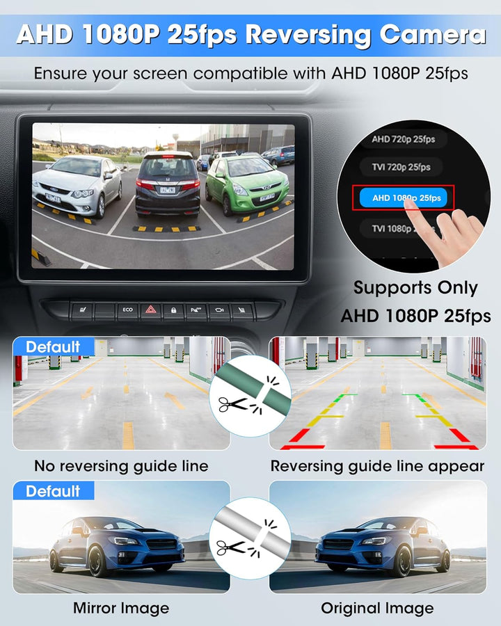 Rückfahrkamera AHD 1080P Rückfahrkamera Auto, 180° Weitwinkel Auto Rückfahrkameras 360° Drehbar Rück