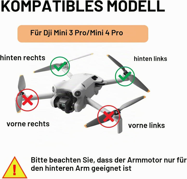 Mini 4 Pro Arm Motor Baugruppe Ersatz Zubehör für DJI Mini 3 Pro Drohne Ersatzteil für Vorderen und