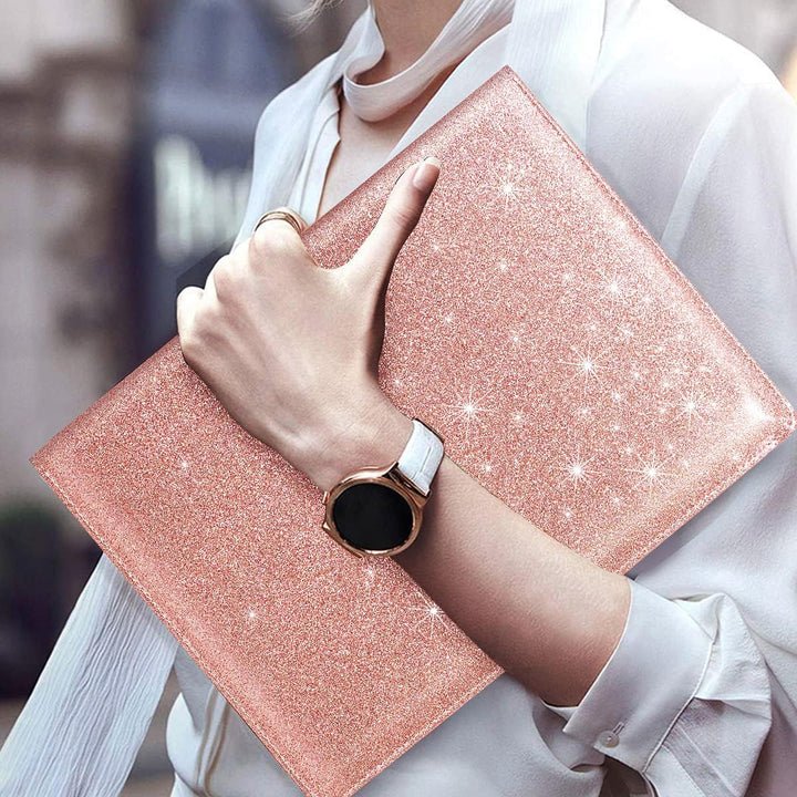Padfolio/Resume-Portfolio-Ordner, glitzernd, rosa für Damen, WAVEYU niedliches rosa Padfolio-Einband
