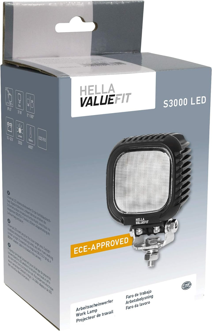 Hella 1GA 357 109-012 LED-Arbeitsscheinwerfer Valuefit S3000, 12/24/48V 3400lm geschraubt -hängend/s