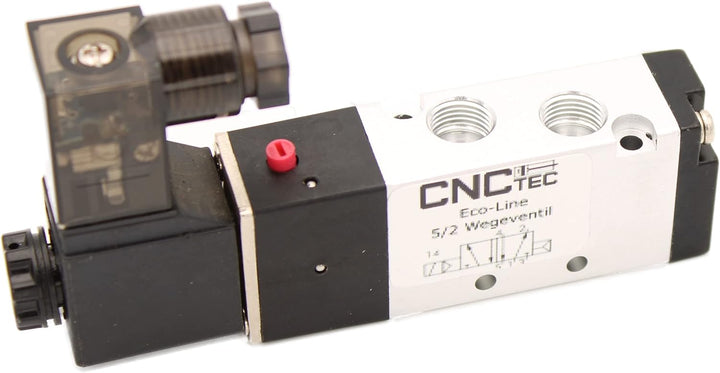 5/2 Wege Pneumatikventil 1/8" 12 Volt DC Wegeventil CNCTEC EcoLine 5/2 Wegeventil (12 Volt DC), 12 V