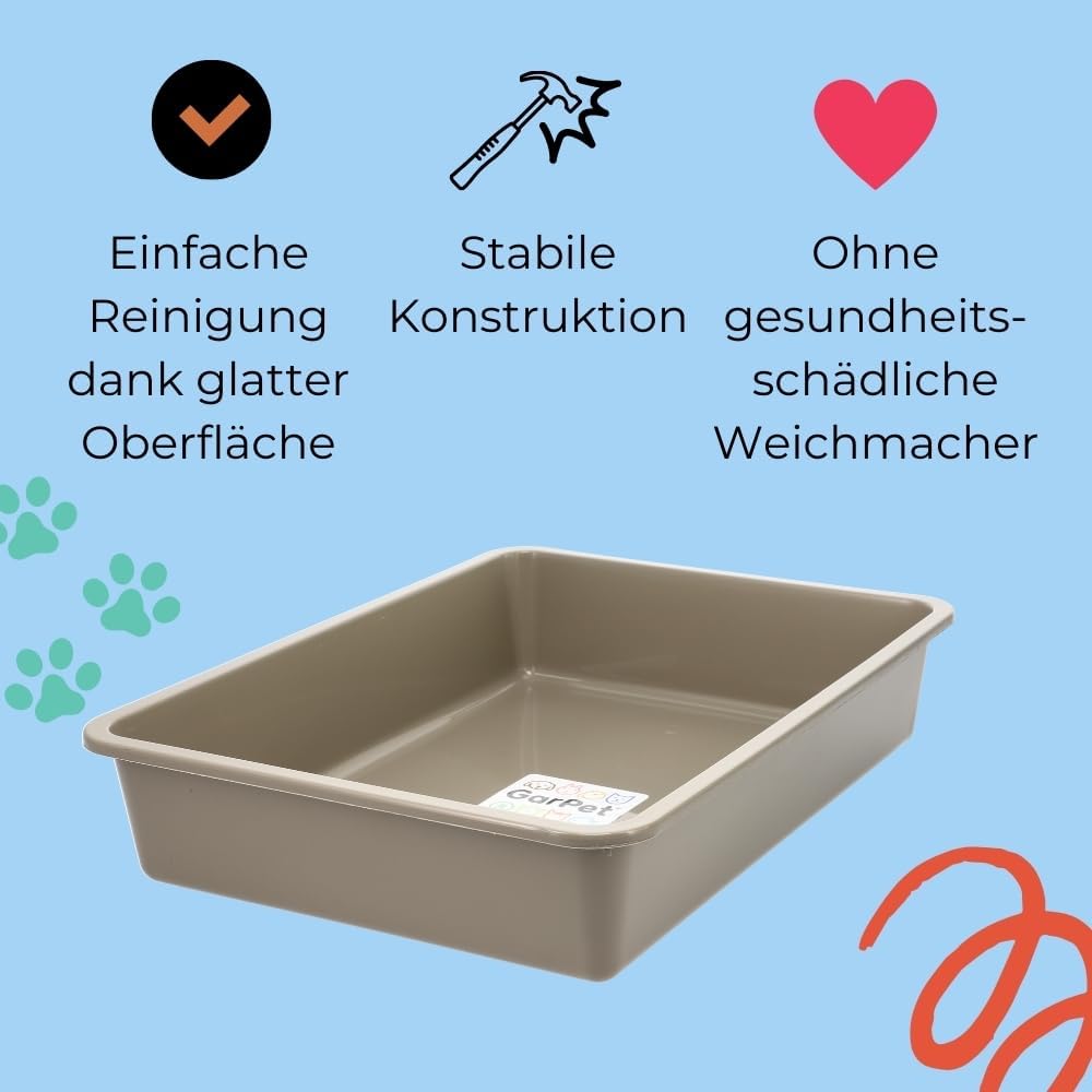 GarPet Katzenklo in 5 Grössen Katzentoilette ohne Deckel Katzen WC Schalentoilette Klo grau eckig hy