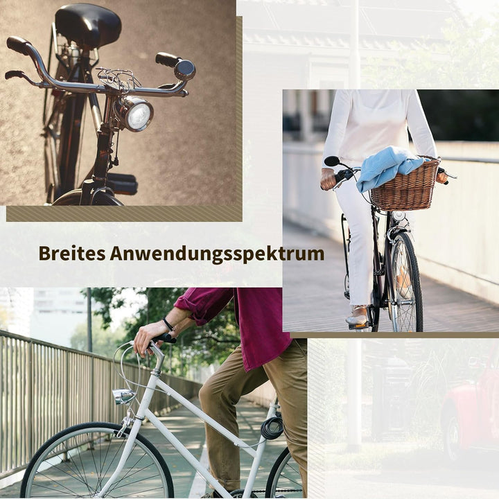 Retro LED Fahrradlicht Vorne, 30 LUX Fahrrad Frontlicht mit 100% / 50% Lichtleistung und 4X AAA Batt