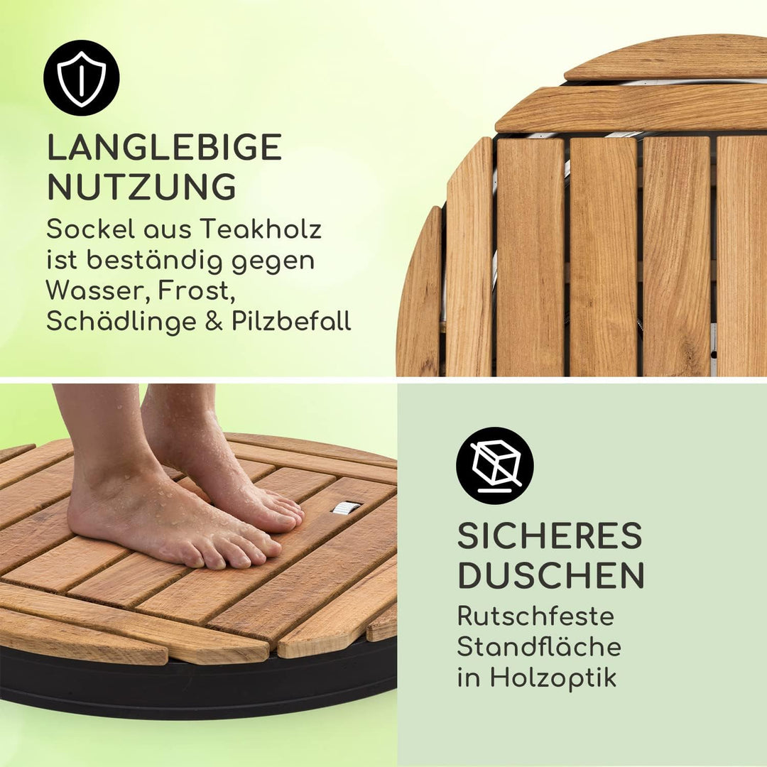 blumfeldt Mobile Gartendusche, Aussendusche für den Garten, Bodendusche mit 4m Wasserstrahlhöhe, Bod
