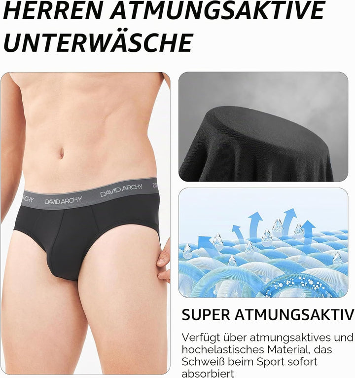 DAVID ARCHY Slip Herren Unterhosen Ultra Weiche und Atmungsaktive M Stil A: 4 Pack Mehrfarbig-f1 Bam