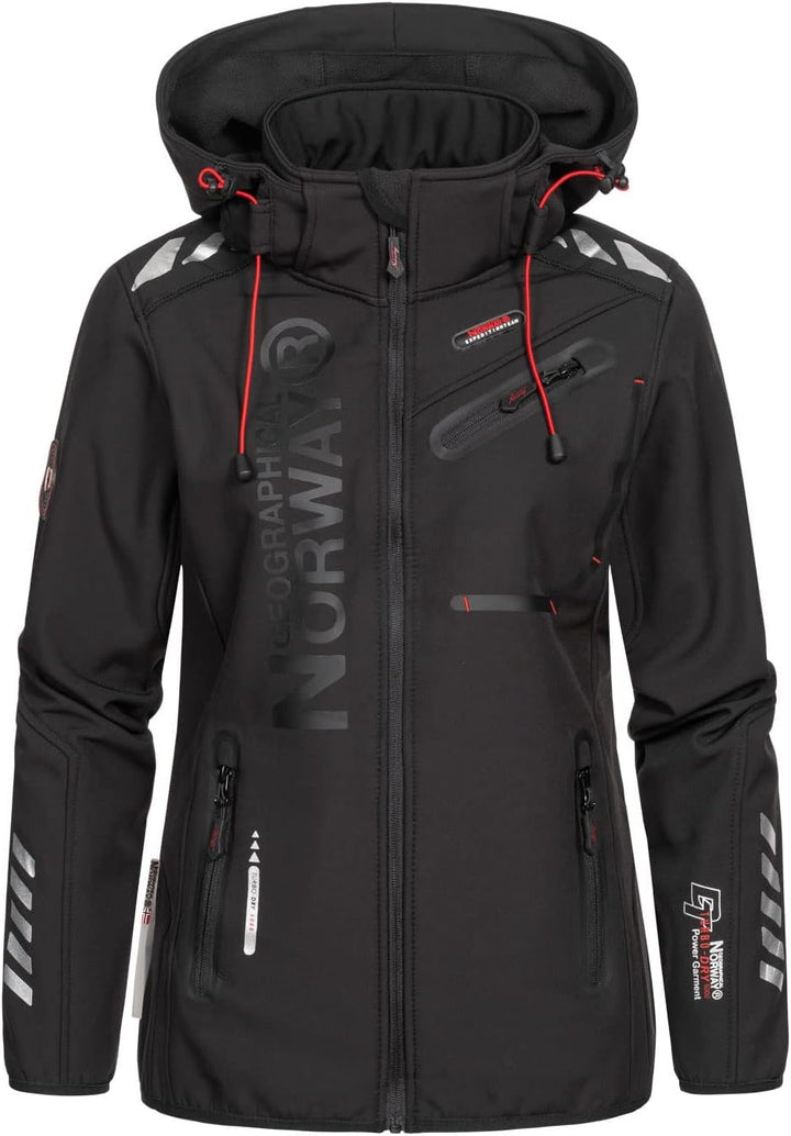 Geographical Norway Damen Jacke Softshell, M Schwarz / Schwarz