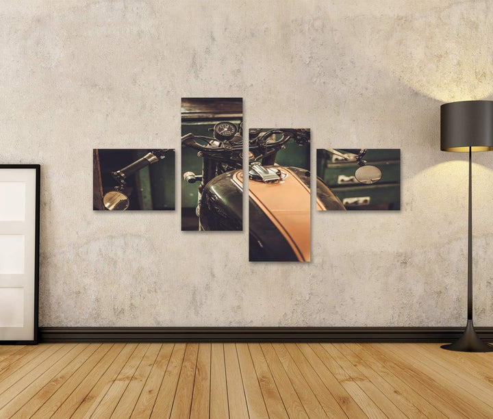 islandburner Bild auf Leinwand Vintage Style Cafe Racer Motorrad Garage Bilder Wandbilder Poster Lei