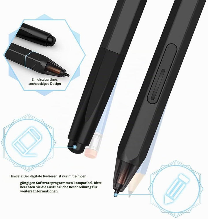 XP-PEN Deco 02 Grafiktablet 10" x5,63 Zeichentablett, 6 Schnellzugriffstasten und 1 Drehrad,Stift mi