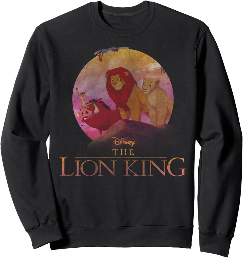 Disney The Lion King Group Shot Distressed Title Logo Sweatshirt