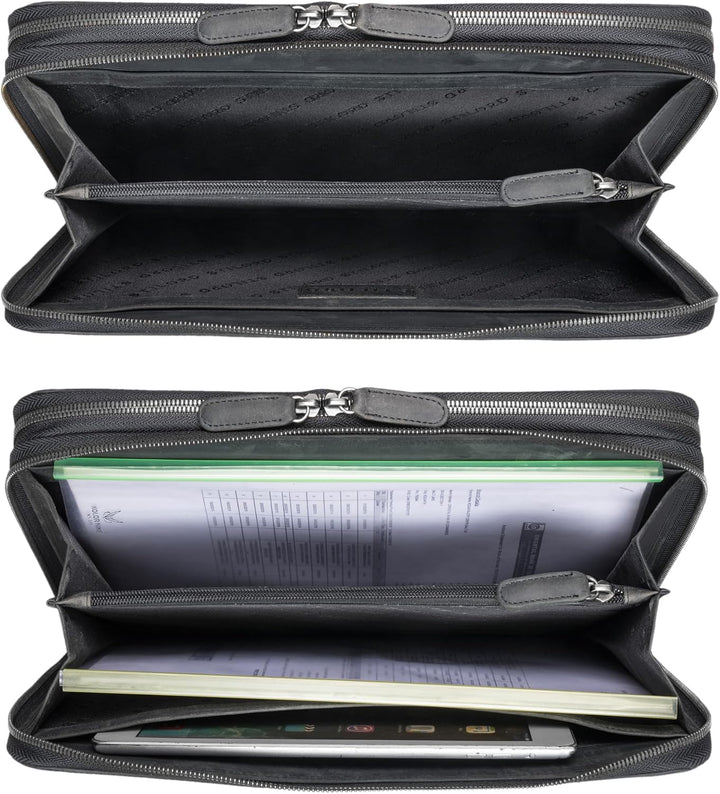 STILORD 'Ferris' Dokumentenmappe Echtleder Konferenzmappe XL für 13,3 Zoll MacBook Dokumententasche