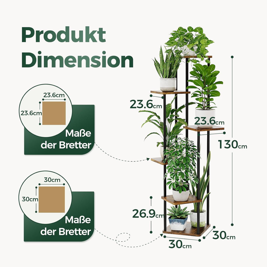 Bamworld Pflanzenständer Blumenständer für Draussen Pflanzenregal Blumentreppe Metall Outdoor Balkon