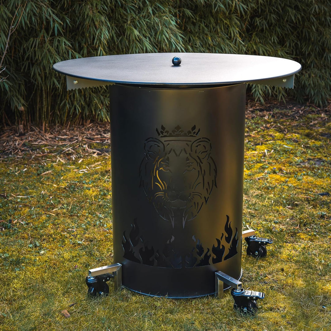 Grillrost.com Das Original Abdeckplatte 100 cm mit Griff - für Feuerplatten, Feuerschalen &amp; Feuerwan