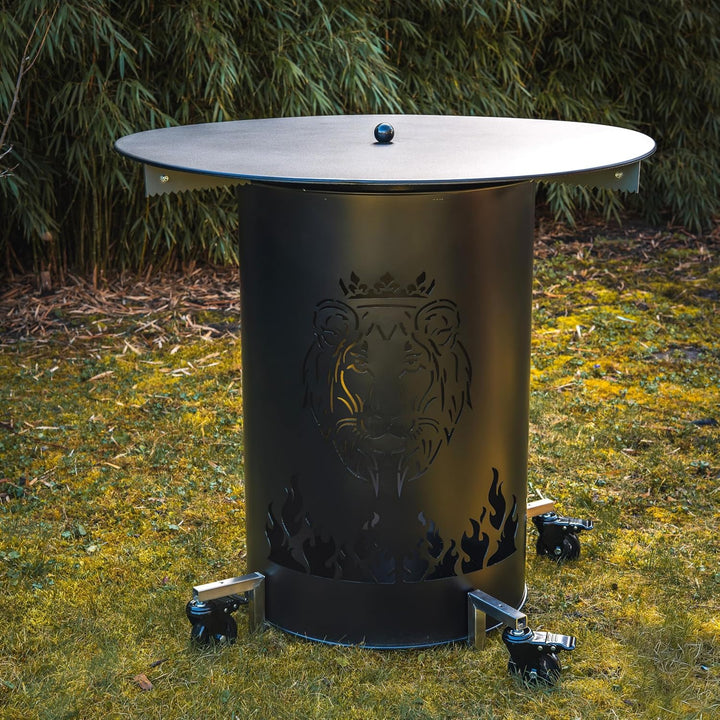 Grillrost.com Das Original Abdeckplatte 100 cm mit Griff - für Feuerplatten, Feuerschalen &amp; Feuerwan