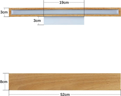 ZMH LED Wandleuchte innen Wandlampe: 52CM Holz Modern Flurlampe Up und Down Design 17W Treppenhausla