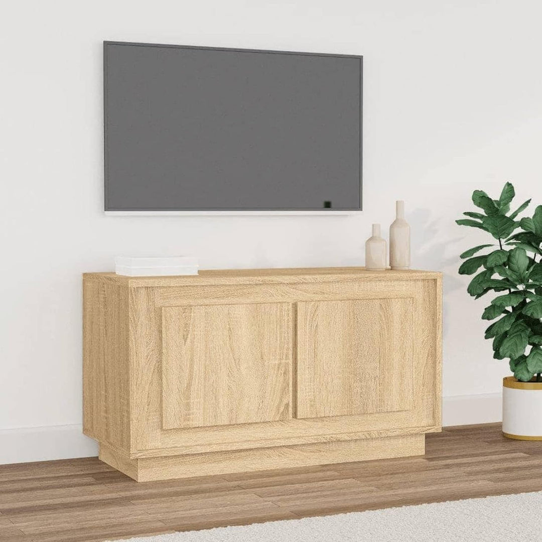 Tidyard TV Schrank mit 2 Fächern Versehen Lowboard Fernsehtisch Fernsehschrank TV Möbel Holzwerkstof