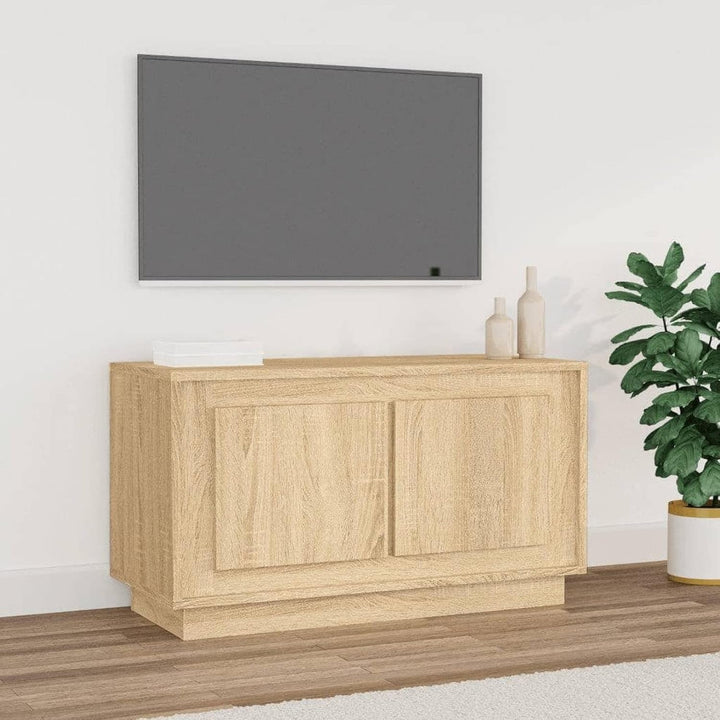 Tidyard TV Schrank mit 2 Fächern Versehen Lowboard Fernsehtisch Fernsehschrank TV Möbel Holzwerkstof