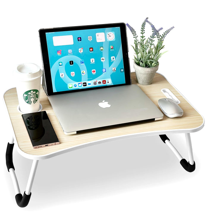 unycos - Klappbarer Laptoptisch, Betttablett, Leseständer, Computertisch, Frühstückstablett, Beistel