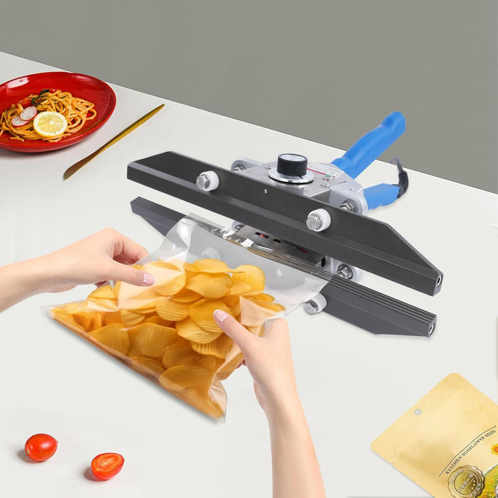 Impulse Sealer 30,5 cm,500W,manuelle Heisssiegelmaschine für Plastiktüten,220V Tragbares Hand-Heisss