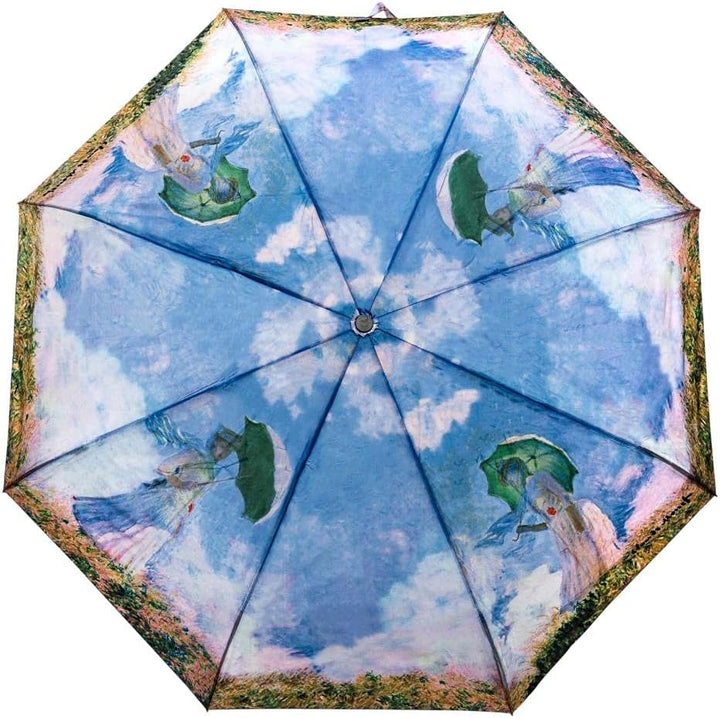 LUCKYWEATHER Regenschirm Taschenschirm Mini Damen Motiv Monet Frau mit Sonnenschirm I Taschenschirme
