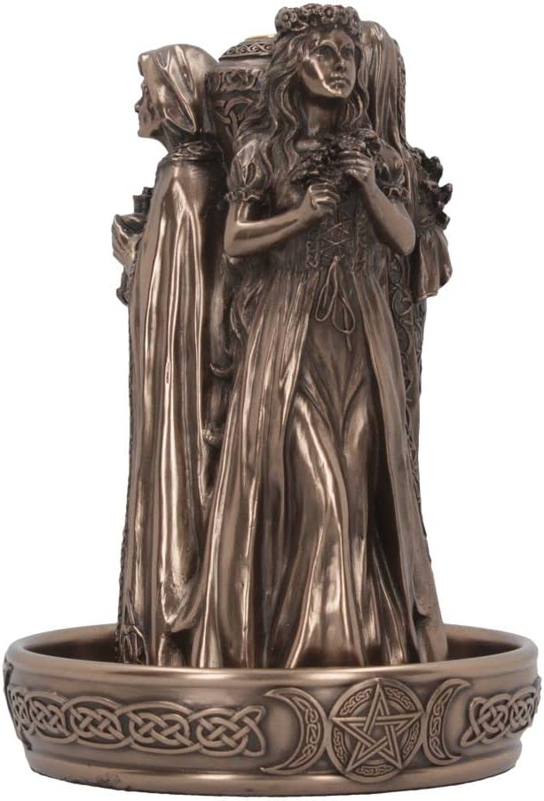 Nemesis Now Triple Goddess Rückfluss-Räuchergefäss, Bronze, 18 cm
