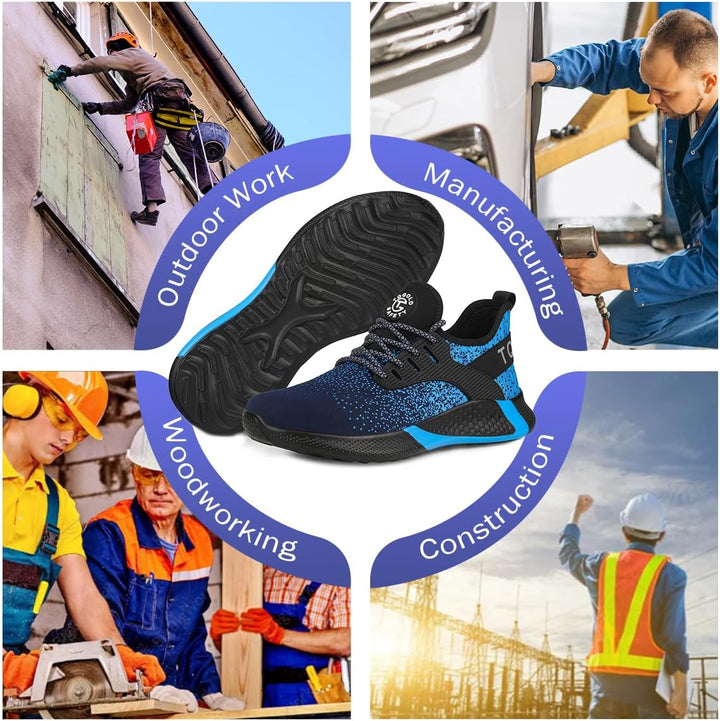 tqgold Sicherheitsschuhe Herren Damen Leicht Arbeitsschuhe Sportlich Schutzschuhe Stahlkappenschuhe