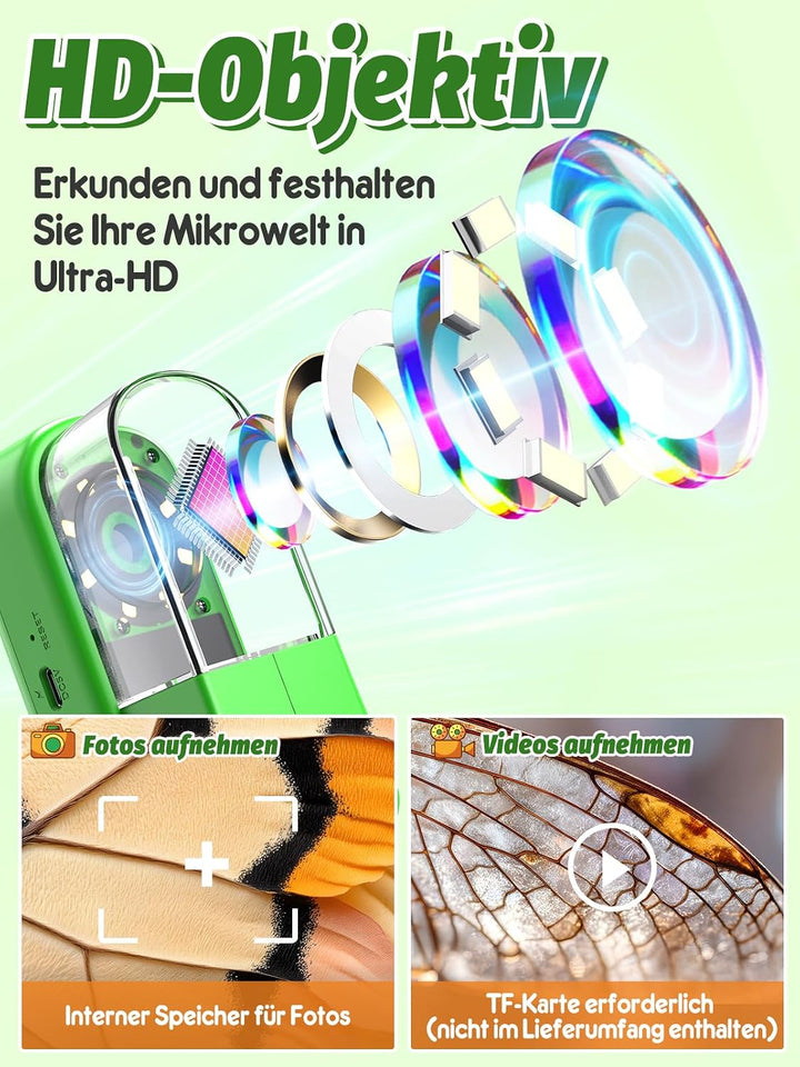 Acoath Insektenfänger 2,4-Zoll Mikroskop, Entdecker Set für Kinder ab 5 Grün, Grün