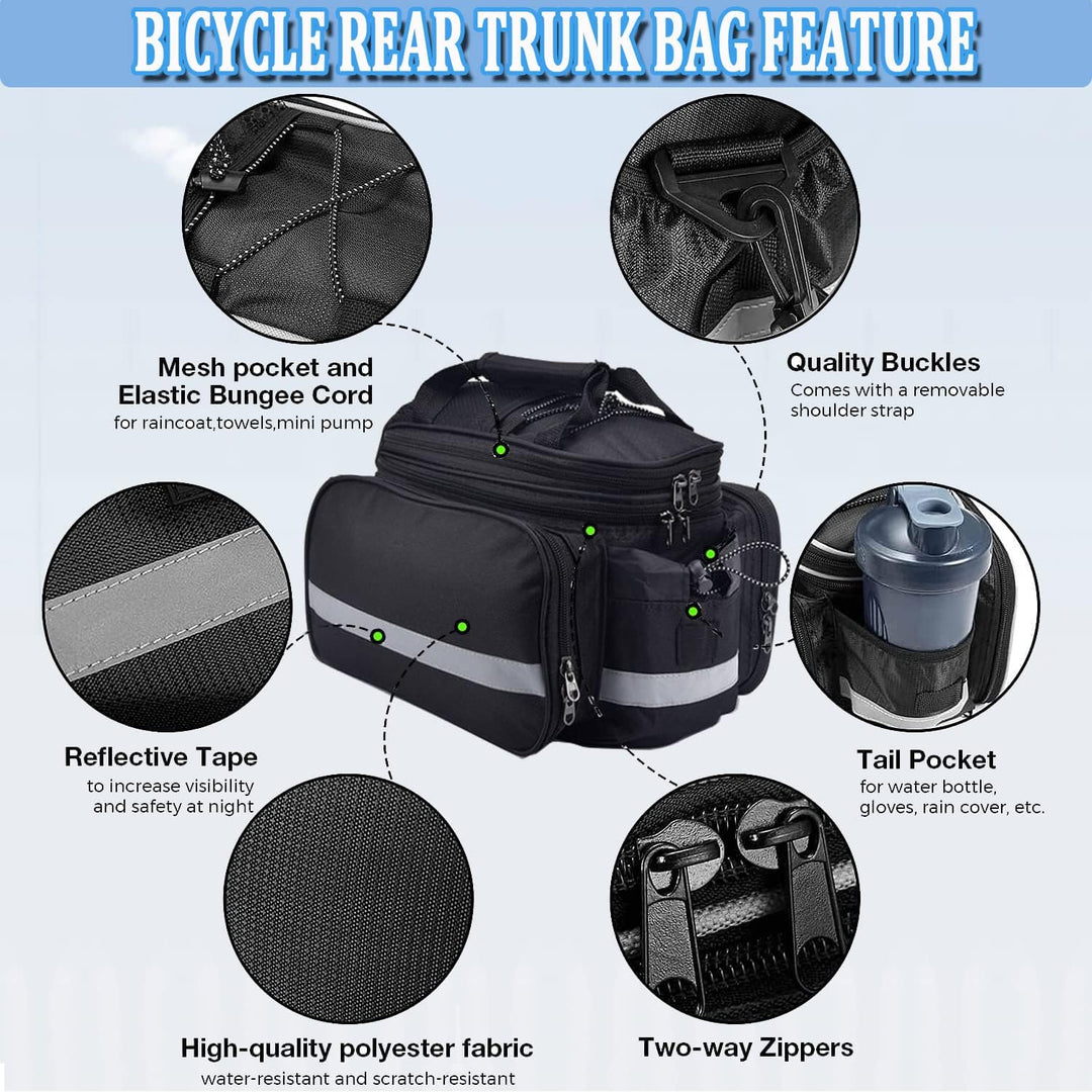 Taeku Gepäckträgertasche, Multifunction Fahrradtasche 27L wasserdichte Fahrrad Seitentasche Gross Sa