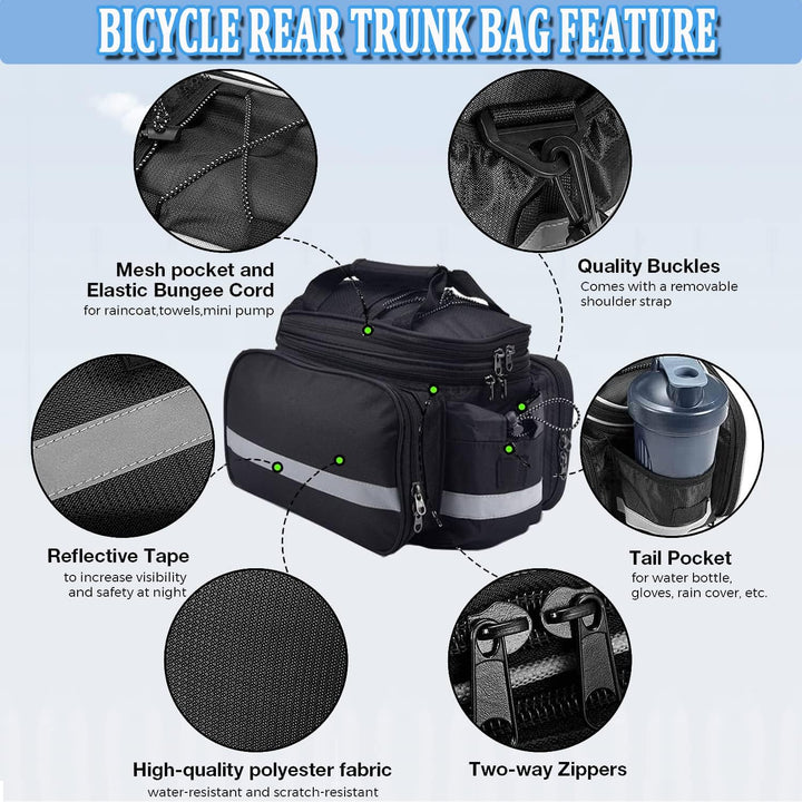 Taeku Gepäckträgertasche, Multifunction Fahrradtasche 27L wasserdichte Fahrrad Seitentasche Gross Sa