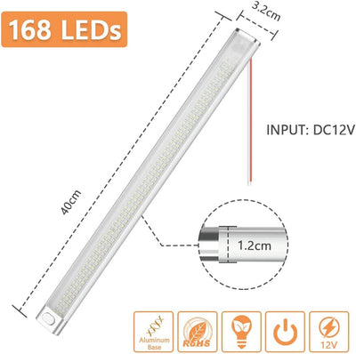 URAQT 168 LED Innenbeluchtung,4 Stück LED Leiste 2000LM 10W 12V Led Lampe Wohnmobil LED Innenlichtle