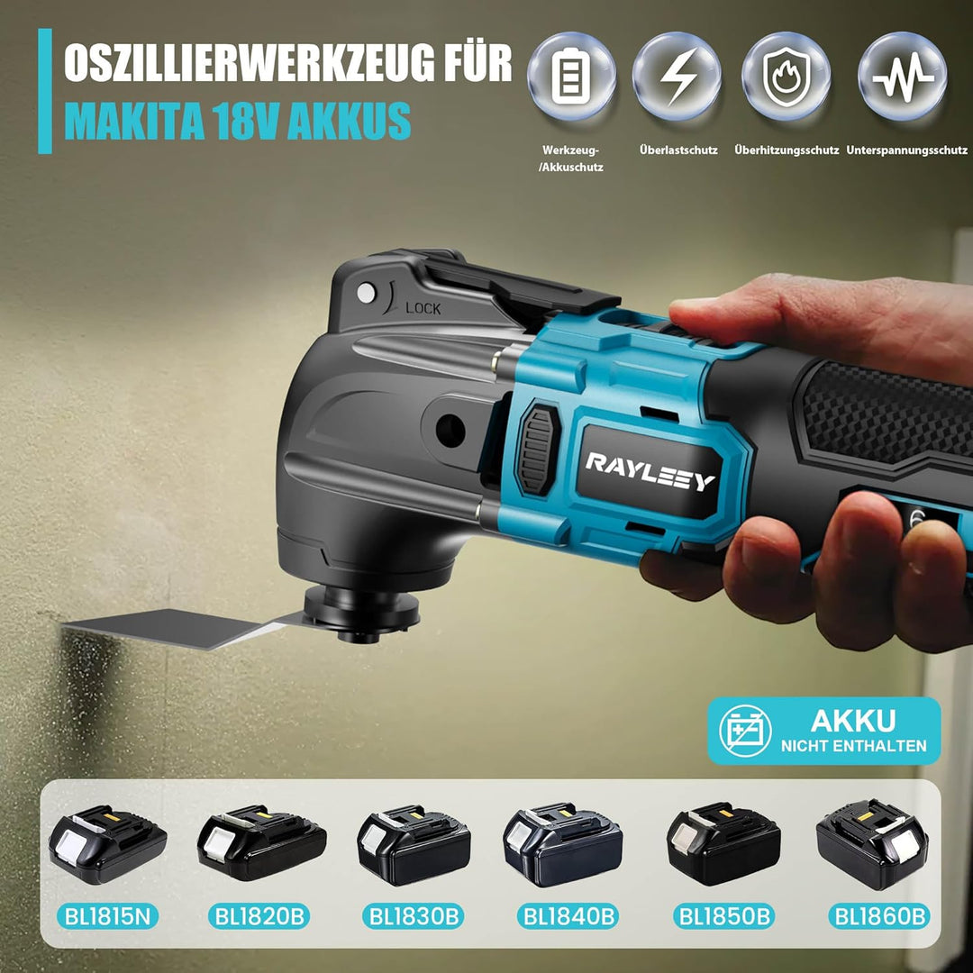 Akku Multifunktionswerkzeug Satz für Makita Akku 18V, 23 Zubehör Multitool Oszillationswerkzeug mit
